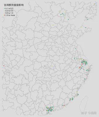 Companies with direct impact exceeding 10% of registered capital if highly dependent products from Taiwan are disrupted